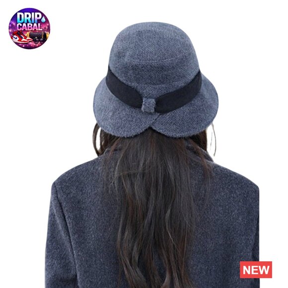 Women's Winter Fisherman's Hat 1920s Vintage Cloche Wide Brim